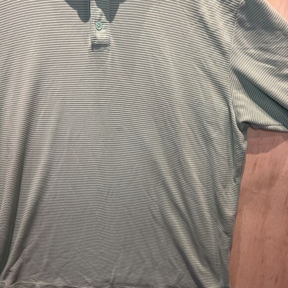 Jamaican Jaxx Polo Shirt Mens size 2XL XXL Green stripe Collared Polo top golf - Picture 5 of 7